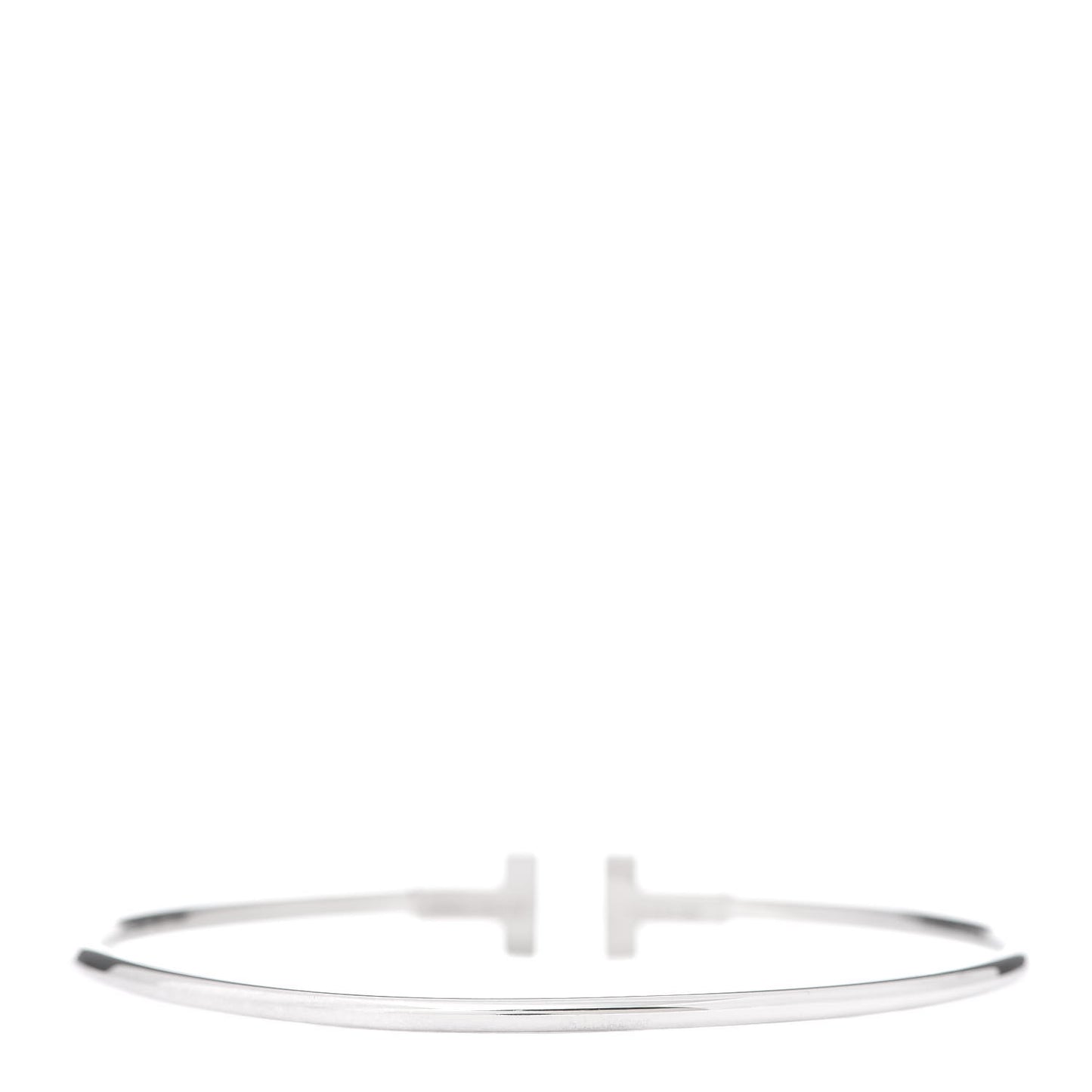 18K White Gold Narrow T Wire Bracelet