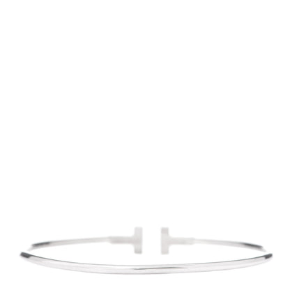 Tiffany 18K White Gold Narrow T Wire Bracelet 3 of 6