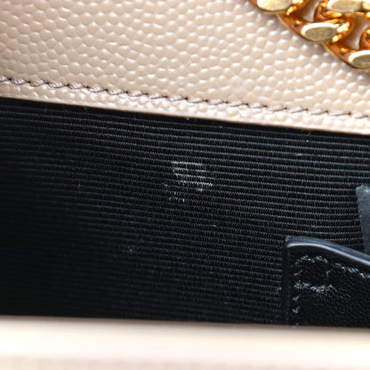 Saint Laurent Grain De Poudre Medium Monogram Kate Satchel Nude Powder 9 of 10