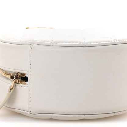 Chanel Calfskin Quilted Pearl Round Clutch With Chain White 9 of 10