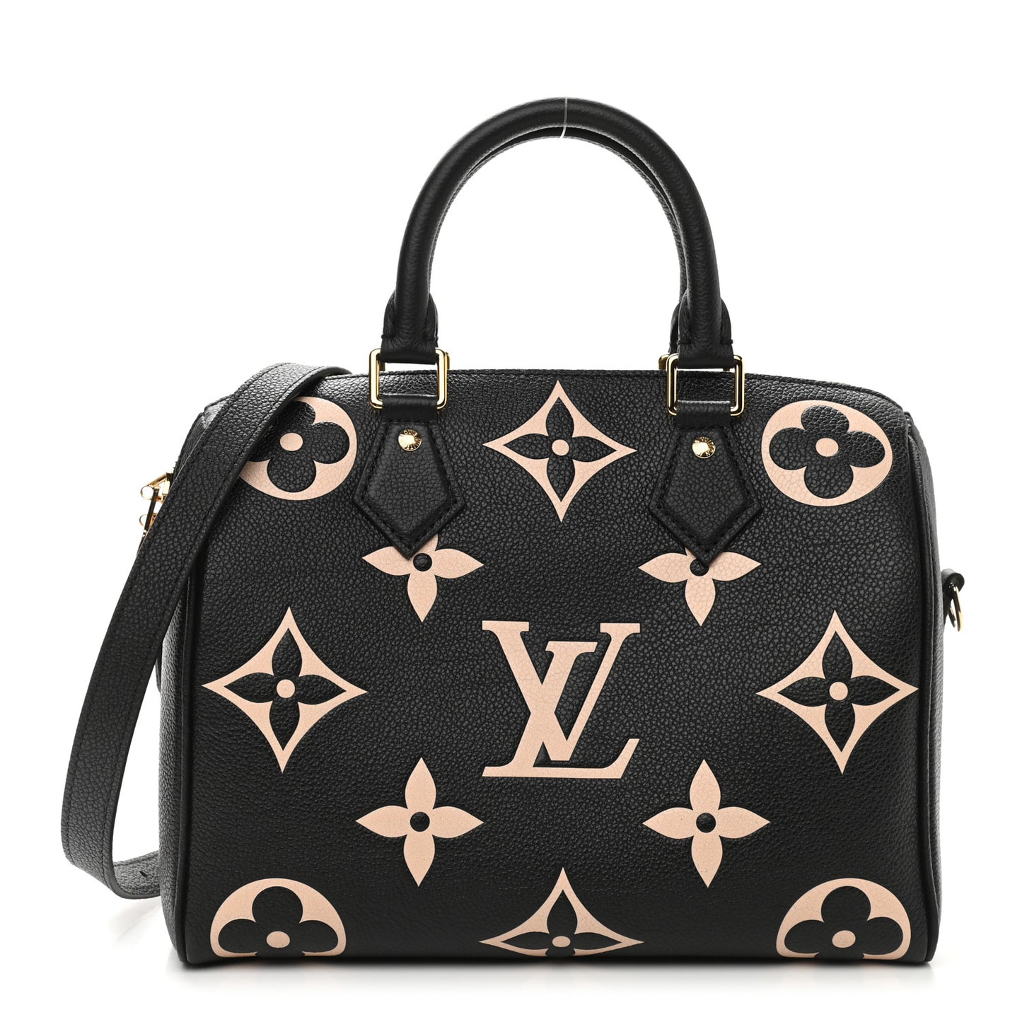 Empreinte Monogram Giant Speedy Bandouliere 25 Black Beige