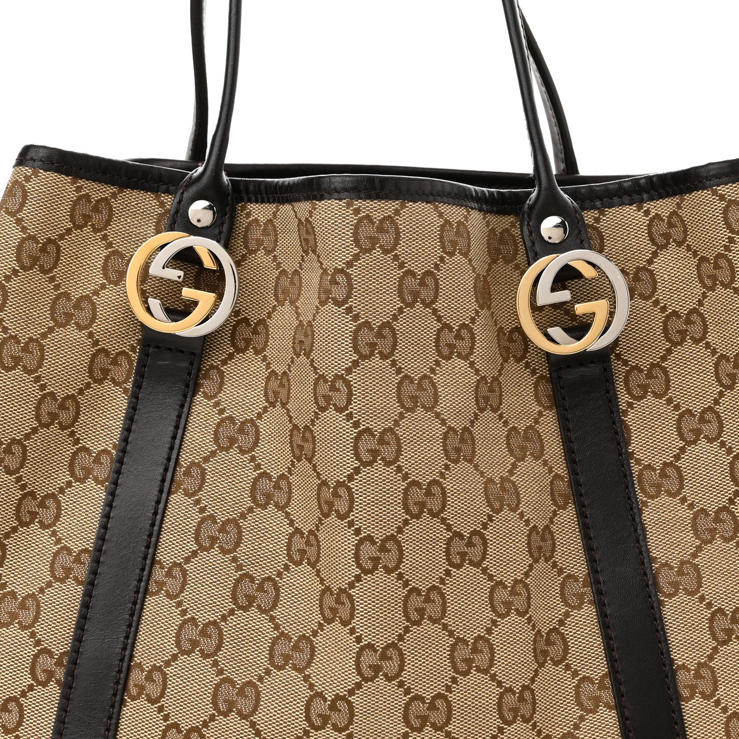Monogram Medium Twins Tote Dark Brown
