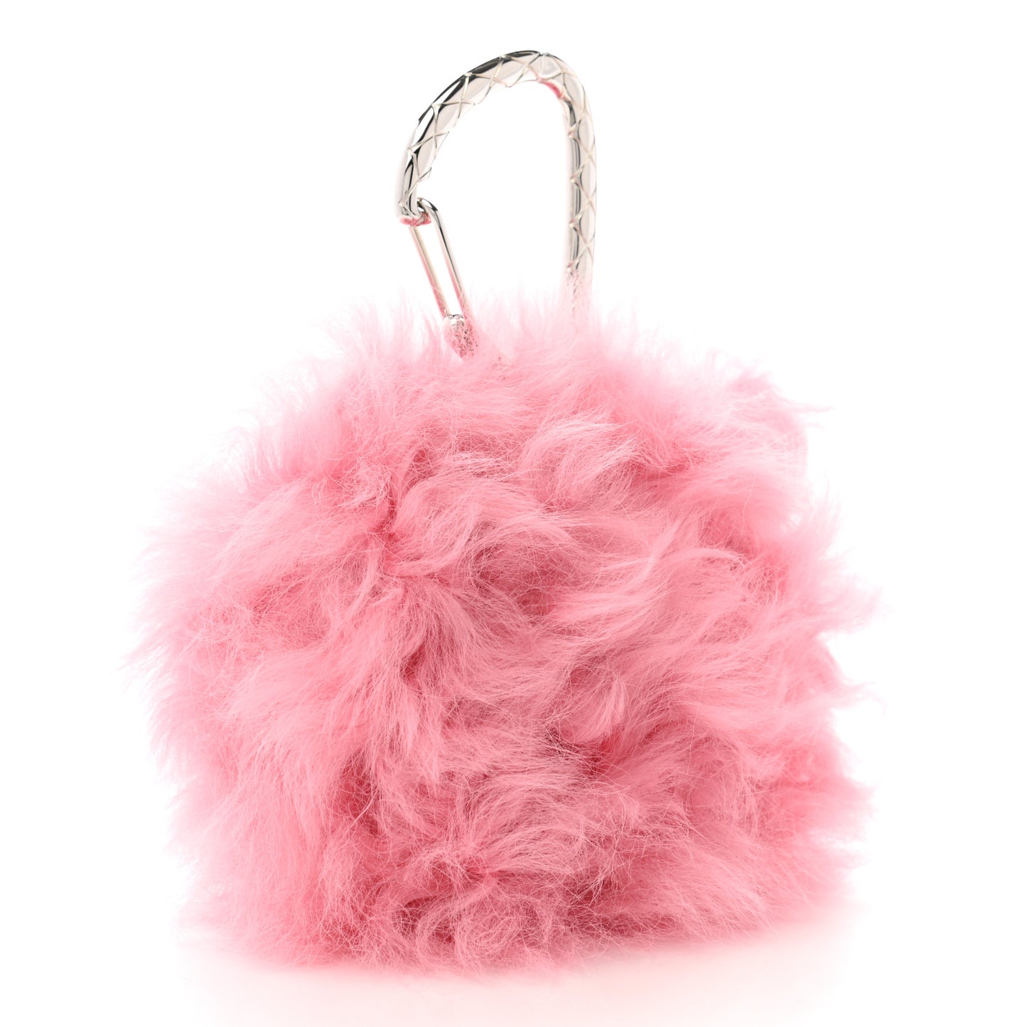 Shearling Lambskin CC Hook Card Holder Pink