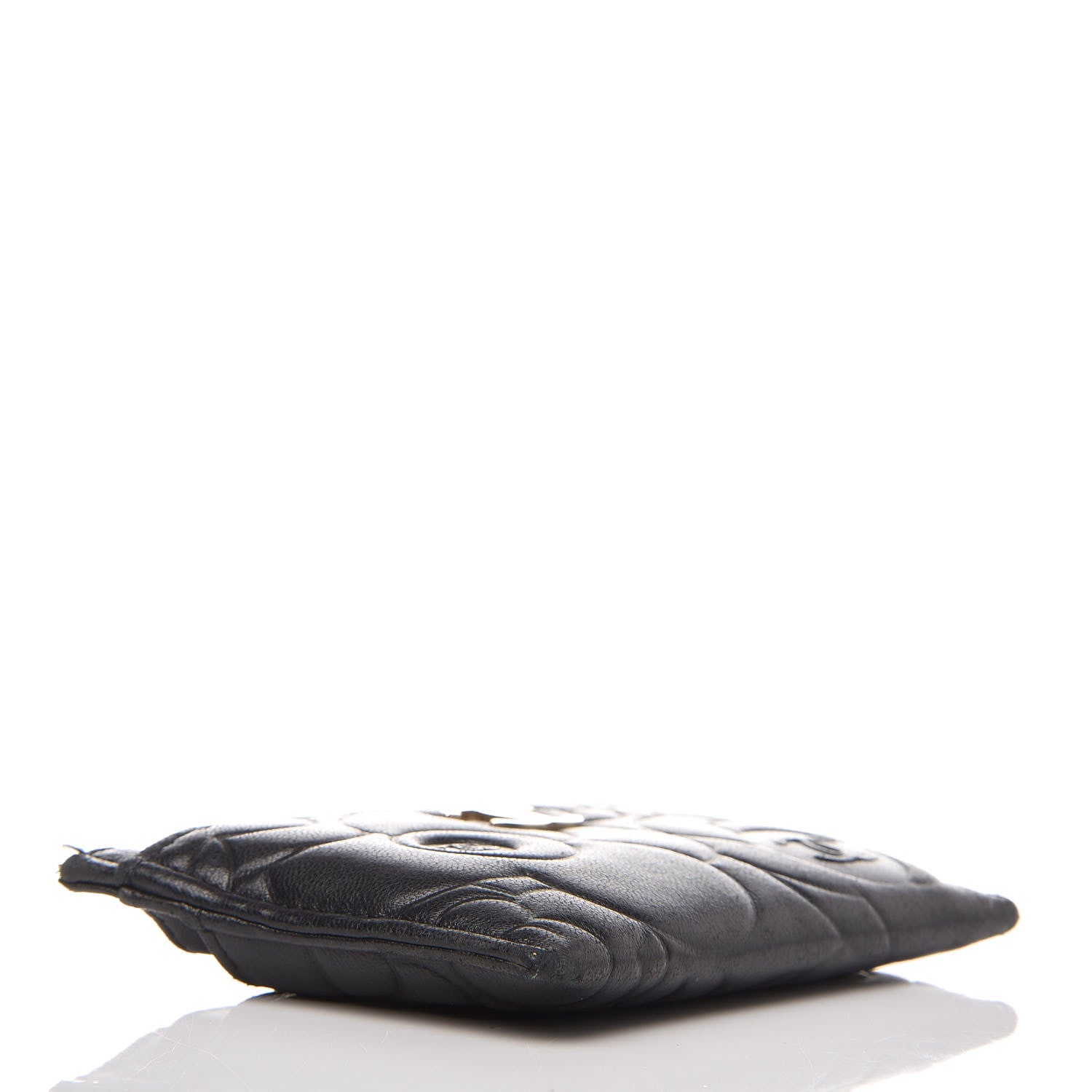 Chanel Lambskin Camellia Embossed Card Holder Black 4 of 12