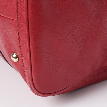Gucci Calfskin Microguccissima Trim Medium Boston Raspberry Red 21 of 22