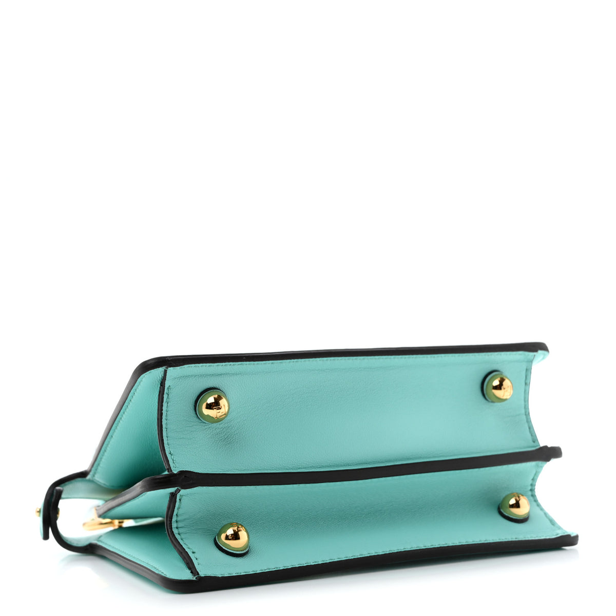 Shiny Nappa Petite Peekaboo I SEE U Satchel Spring Turquoise