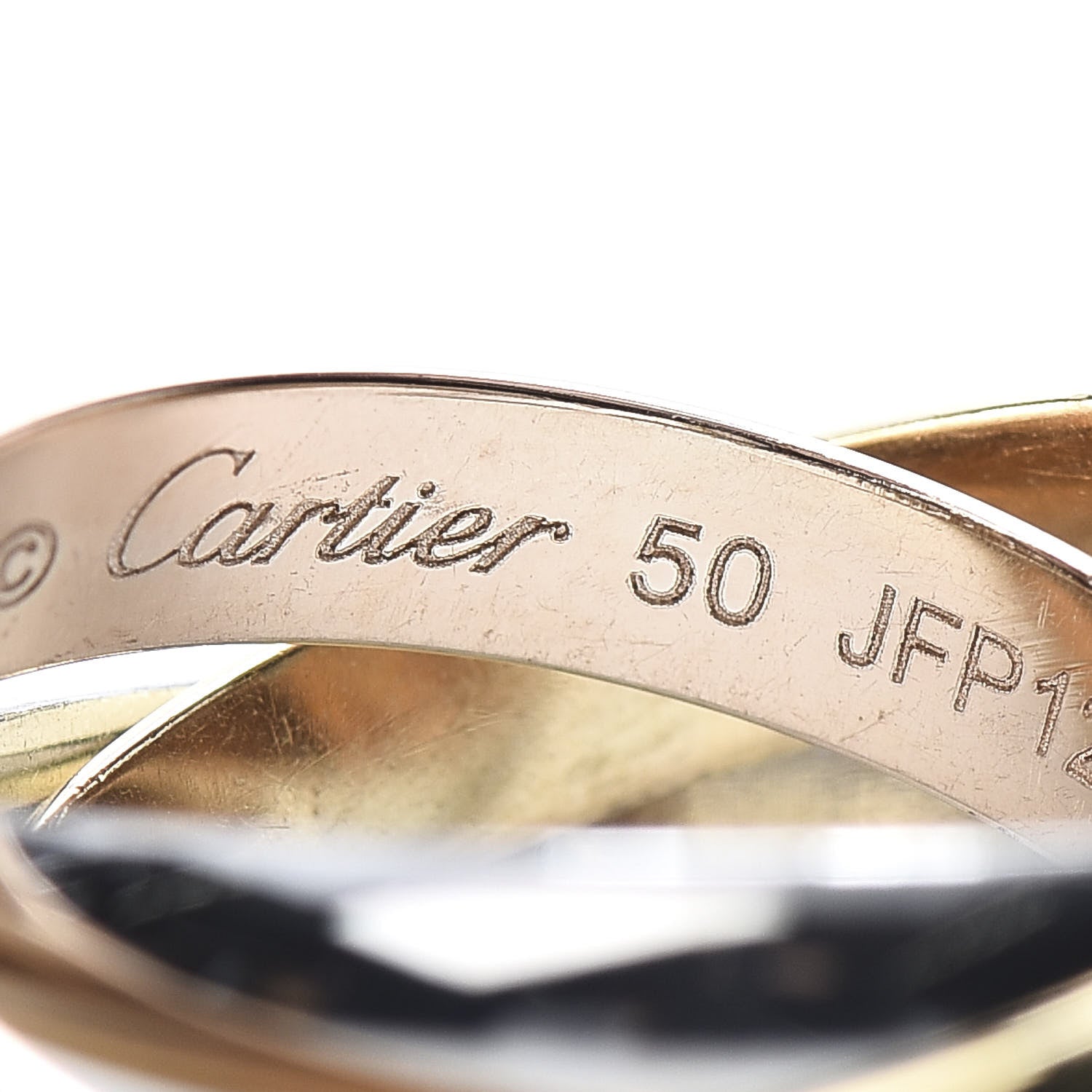 Cartier 18K Pink Yellow White Gold Classic Trinity Ring 50 5.25 5 of 6