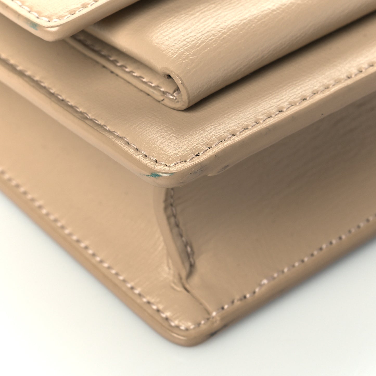 Calfskin Monogram Sunset Chain Wallet Nude Powder