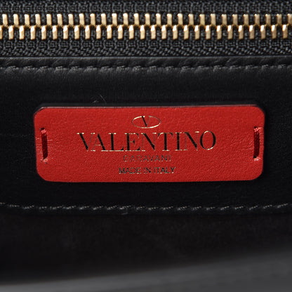 Valentino Garavani Calfskin Groumette Medium Rockstud Demilune Shoulder Bag Black 8 of 8