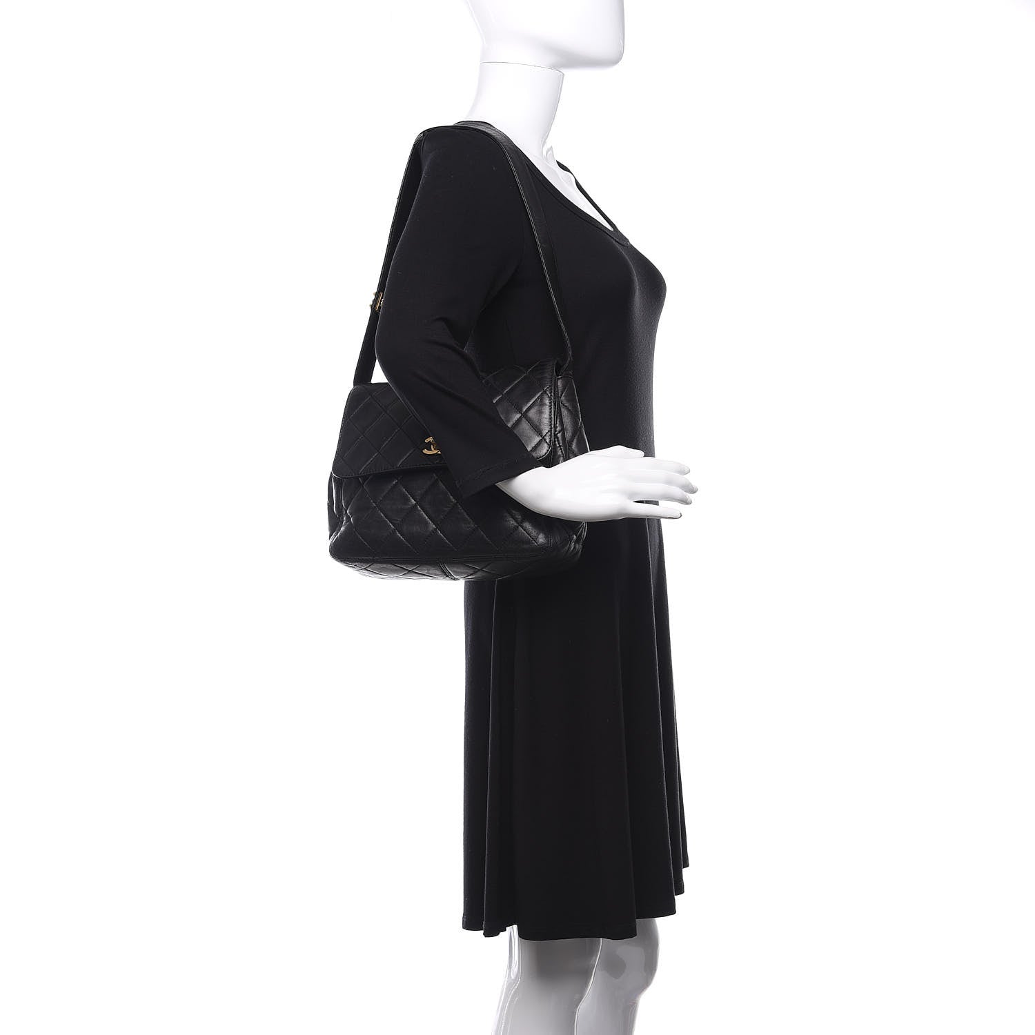 Chanel Lambskin Quilted Flap Shoulder Bag Black 2 of 17