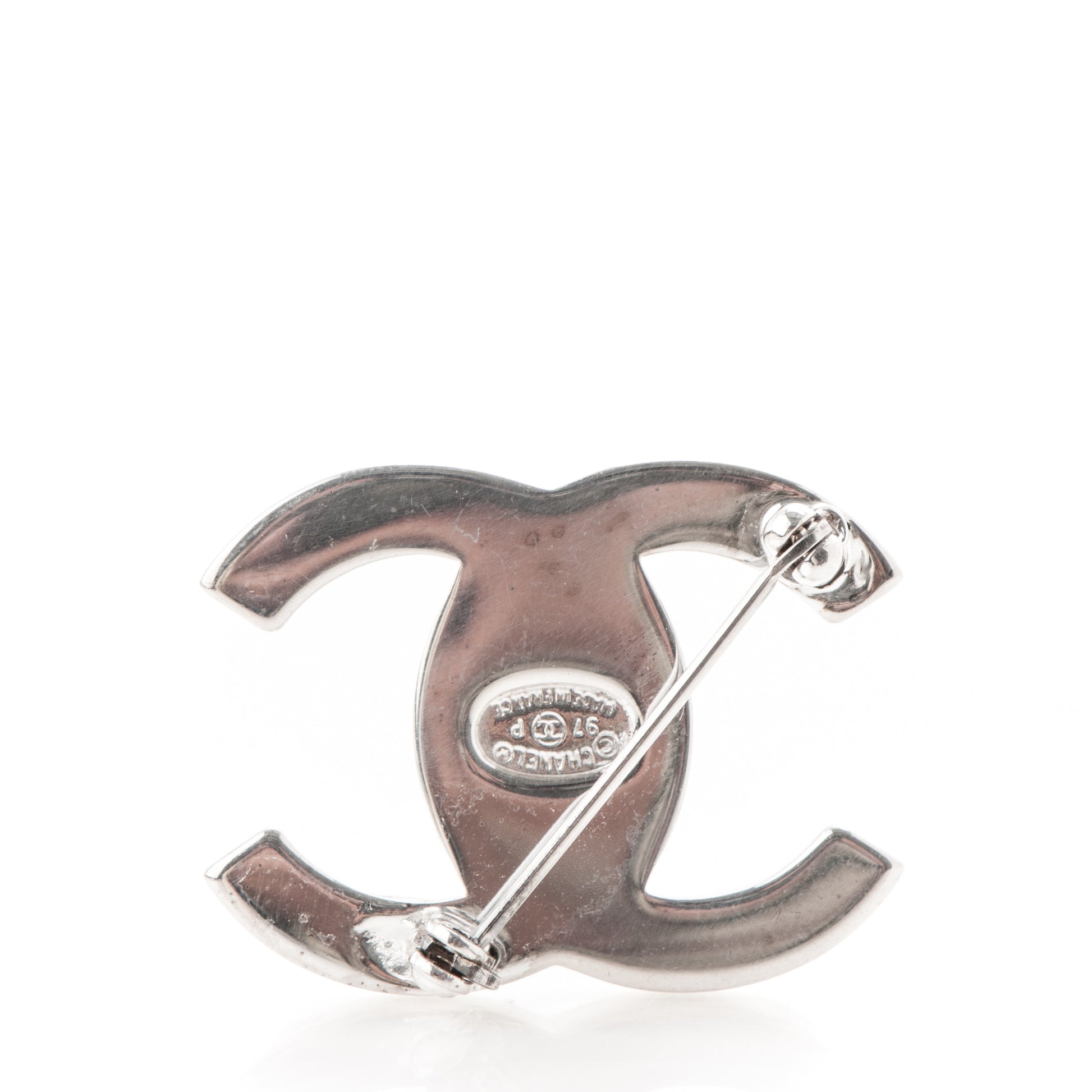 Chanel CC Turnlock Brooch Silver 3 of 4