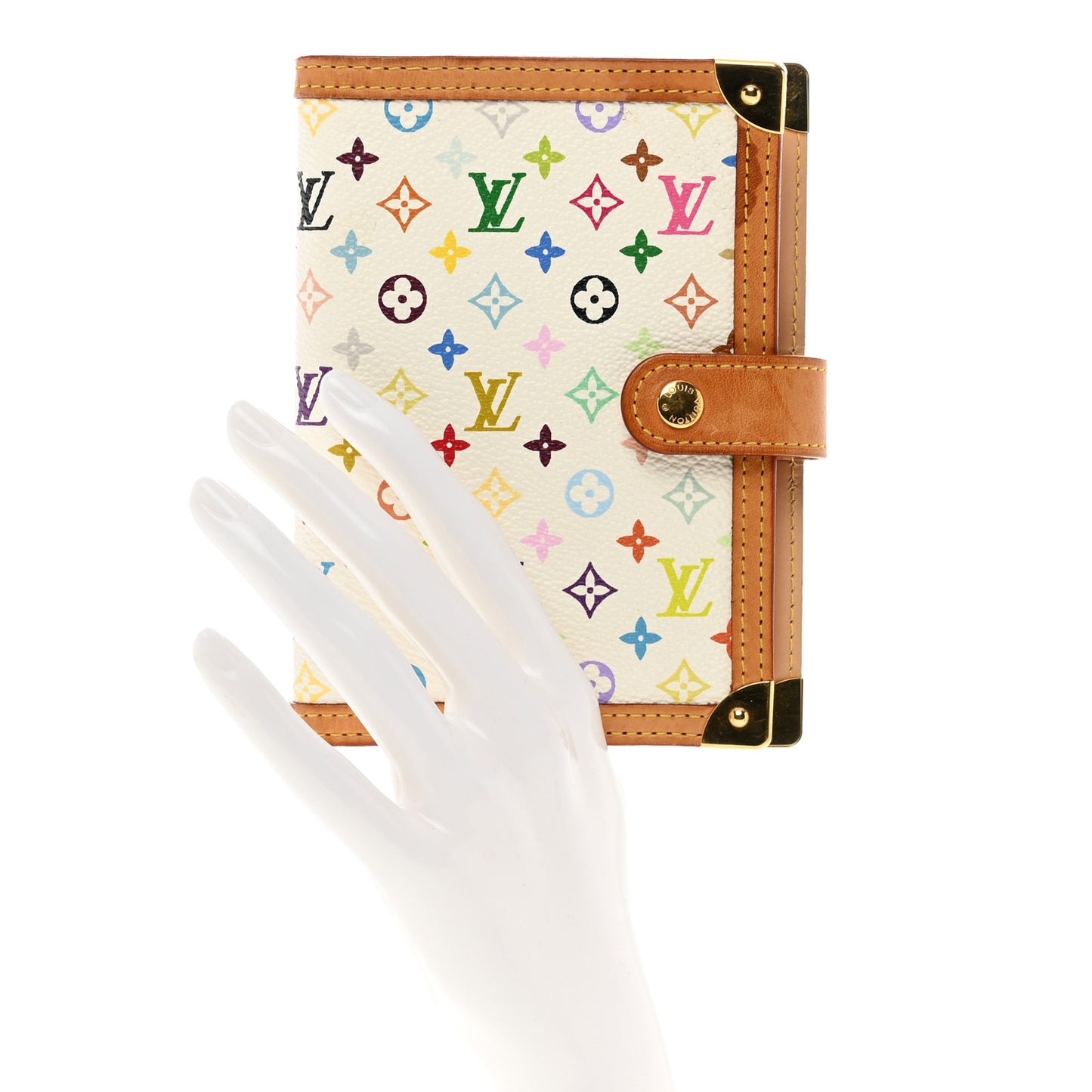 Monogram Multicolor Small Ring Agenda Cover White