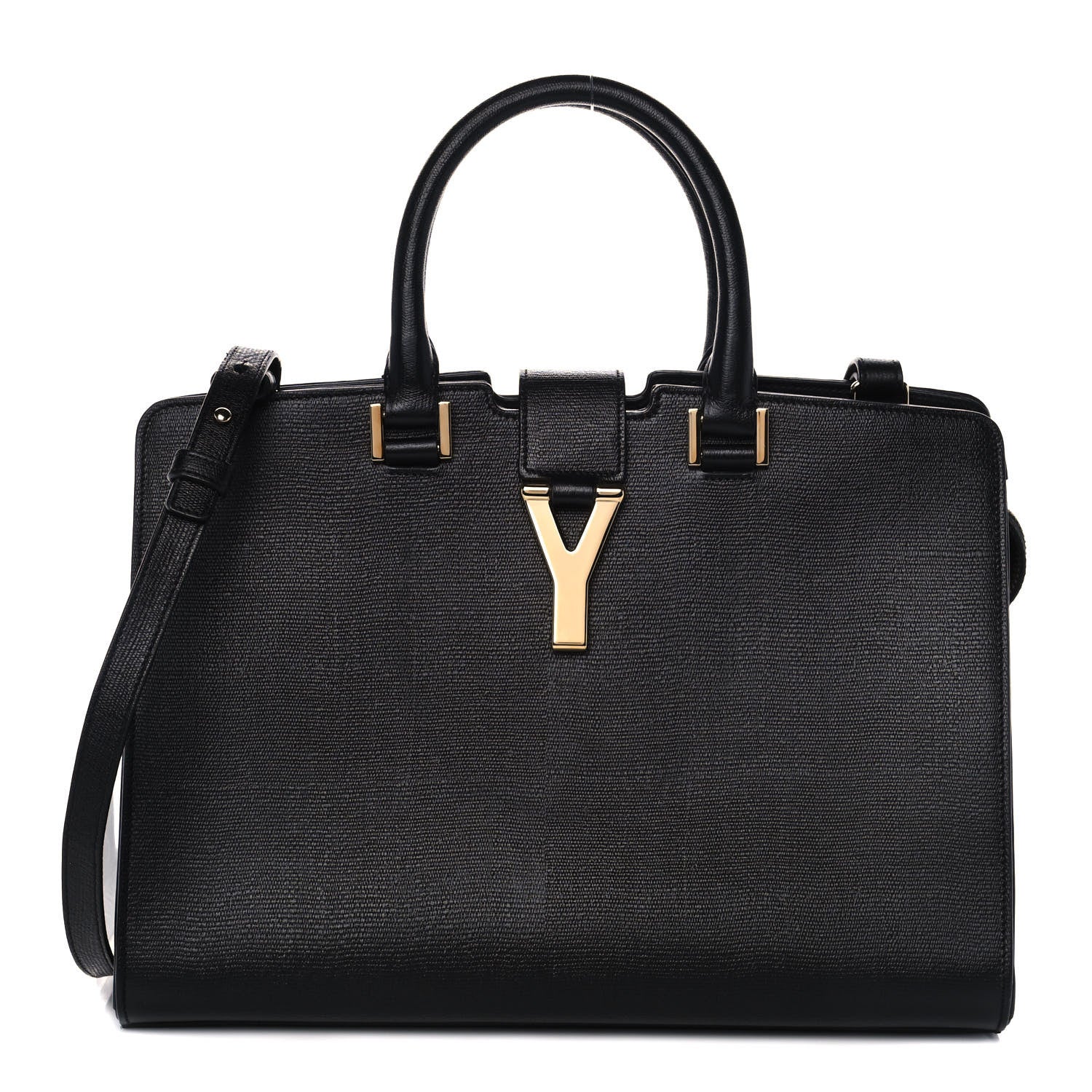 Saint Laurent Textured Calfskin Medium Classic Y Cabas Black 1 of 12