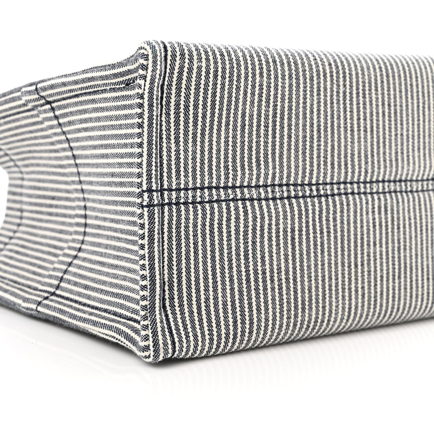 Celine Canvas Calfskin Striped Triomphe Small Cabas Thais Navy Blue 8 of 9