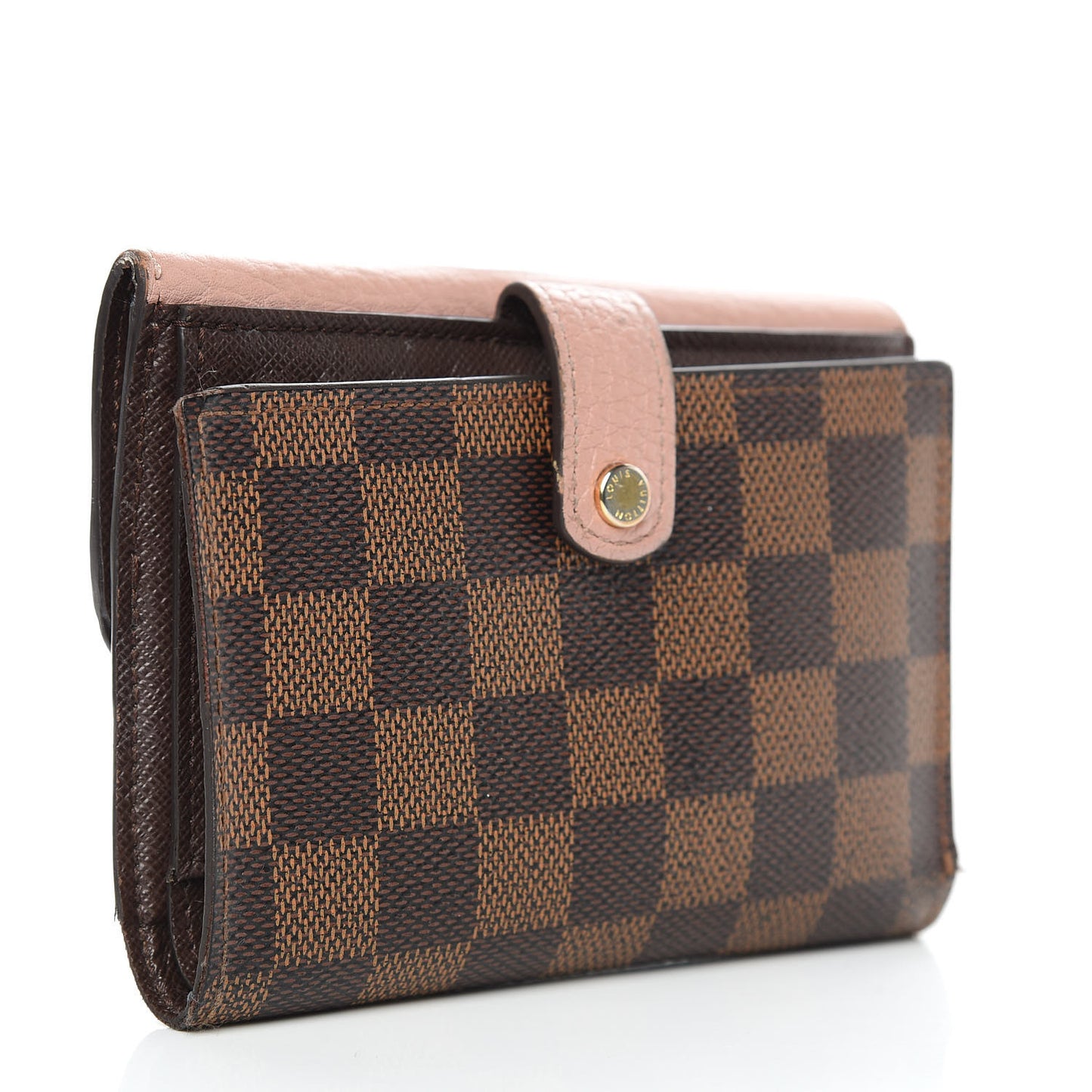 Damier Ebene Normandy Compact Wallet Rose Ballerine