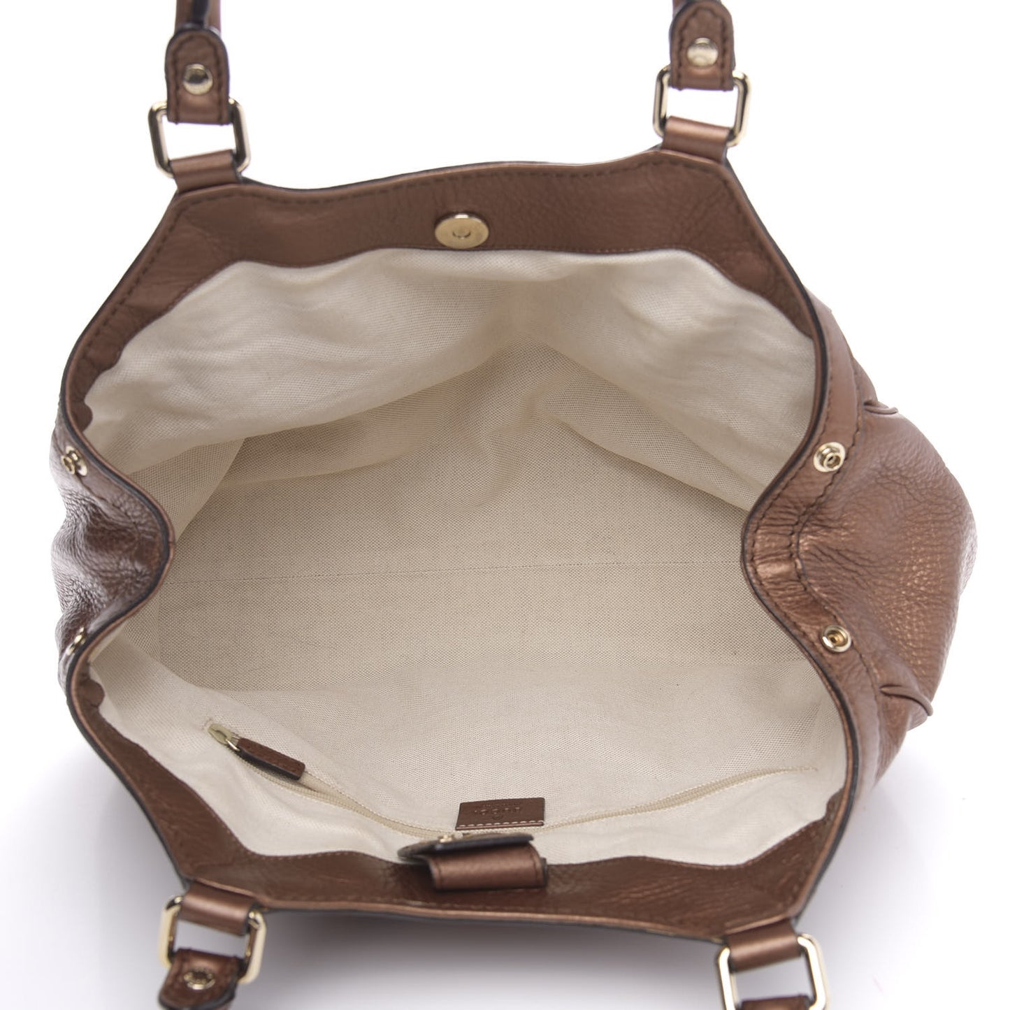 Metallic Calfskin Medium Sukey Tote Brown