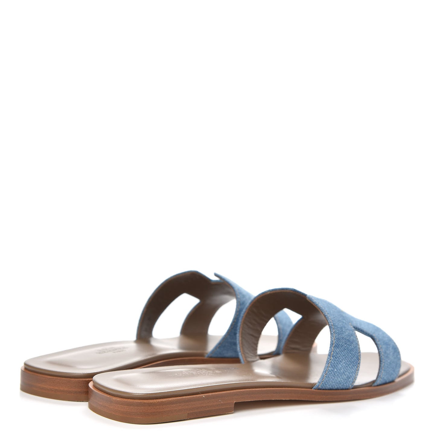 Denim Canvas Oran Sandals 37 Bleu Clair