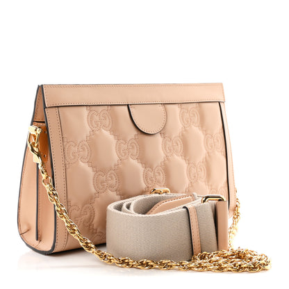 Gucci Calfskin GG Matelasse Small Slim Chain Shoulder Bag Naturale 3 of 10