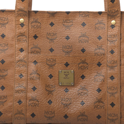 MCM Visetos Shopper Tote Cognac 8 of 16