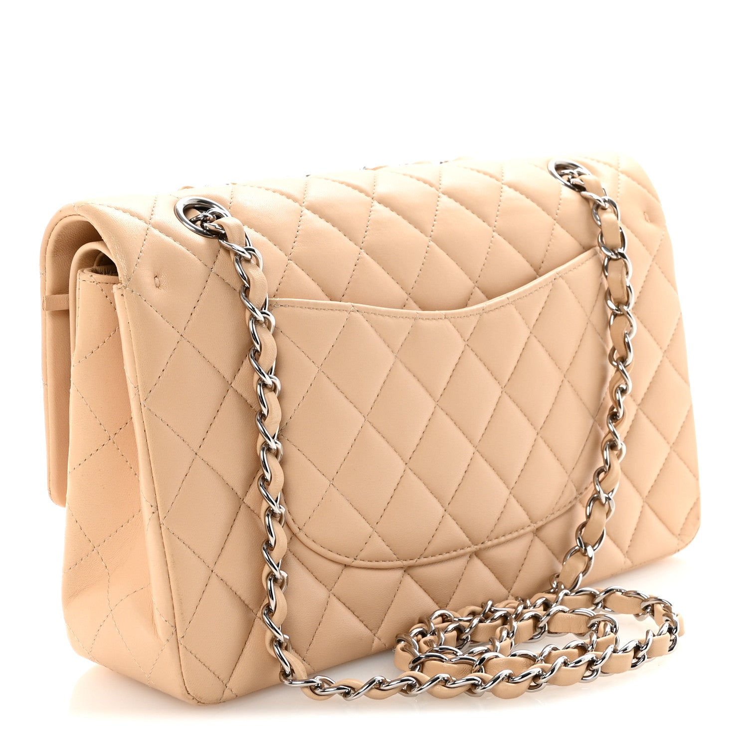 Chanel Lambskin Quilted Medium Double Flap Beige 3 of 10