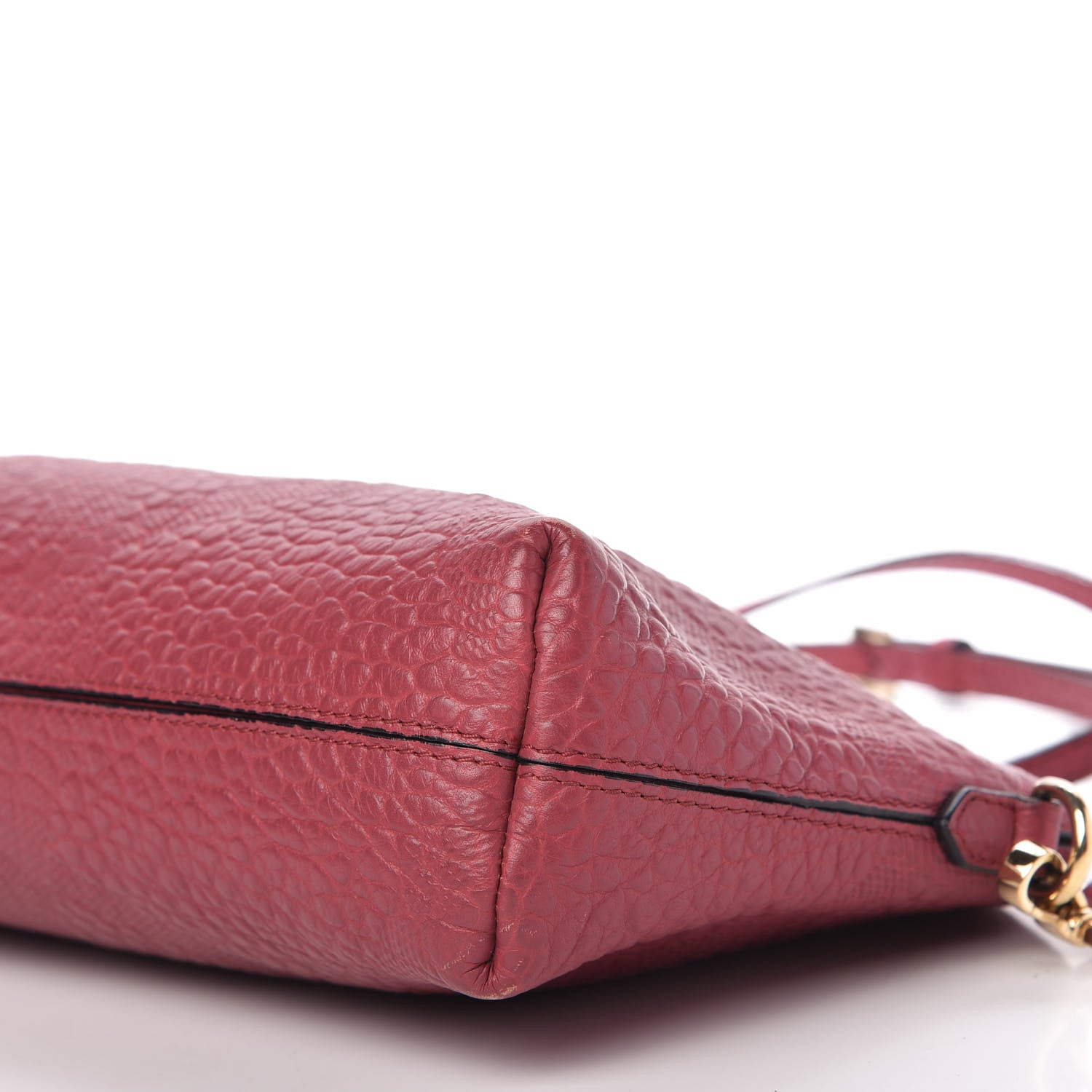 Burberry Signature Grain Calfskin Check Embossed Small Chichester Crossbody Clutch Bag Dark Plum 7 of 10