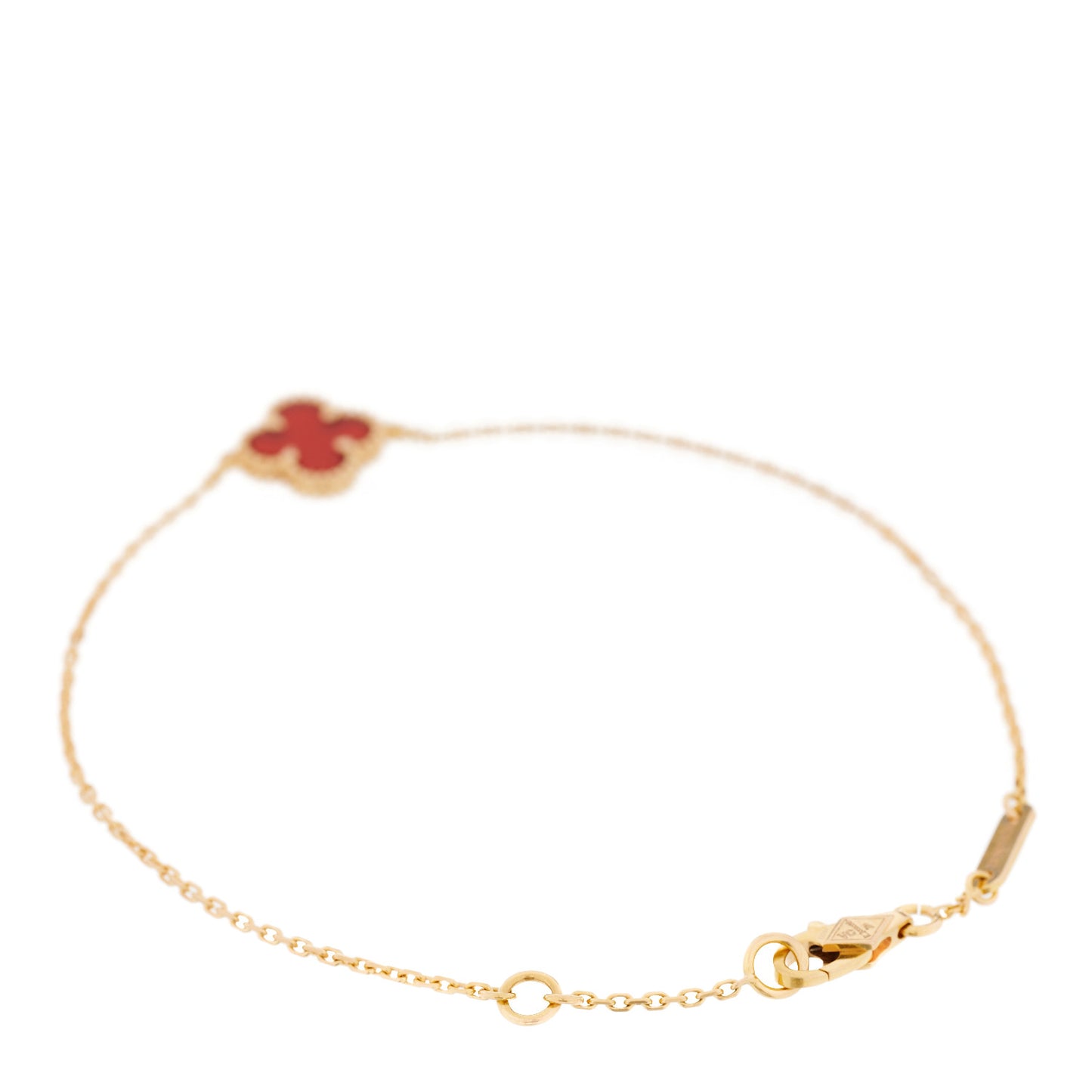 18K Rose Gold Carnelian Sweet Alhambra Bracelet