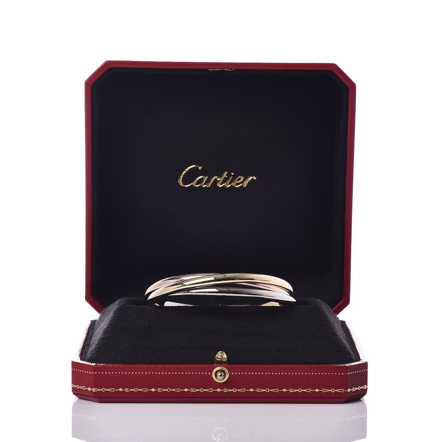 18K Pink Yellow White Gold Trinity Bangle Bracelet