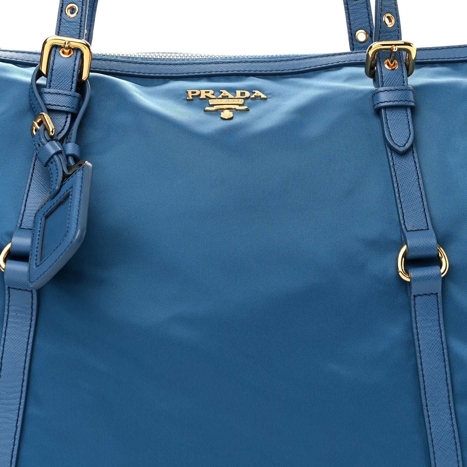 Prada Tessuto Nylon Saffiano Tote Cobalto 8 of 12