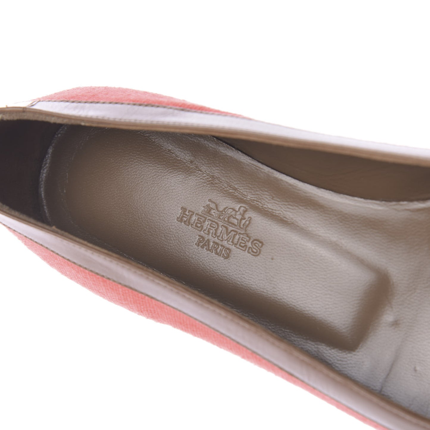 Linen Calfskin Infinitif Ballerina Flats 37 Orange Poppy Natural