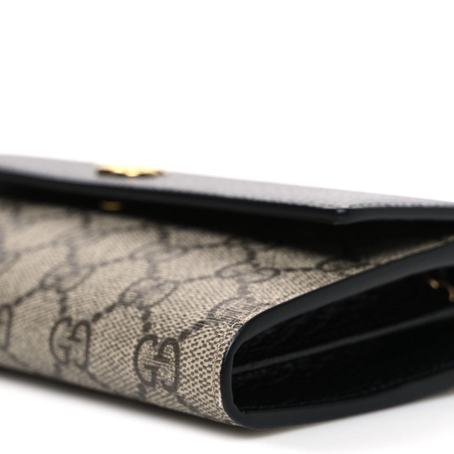 Gucci Dollar Calfskin GG Supreme Monogram Petite GG Marmont Wallet Chain Bag Black Beige Ebony 10 of 11