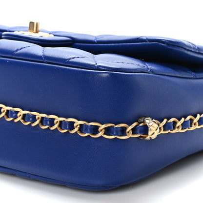 Chanel Lambskin Quilted Large CC Chain Flap Blue 9 of 9