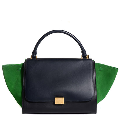 Celine Smooth Calfskin Suede Medium Tri-Color Trapeze Green Grass 1 of 8