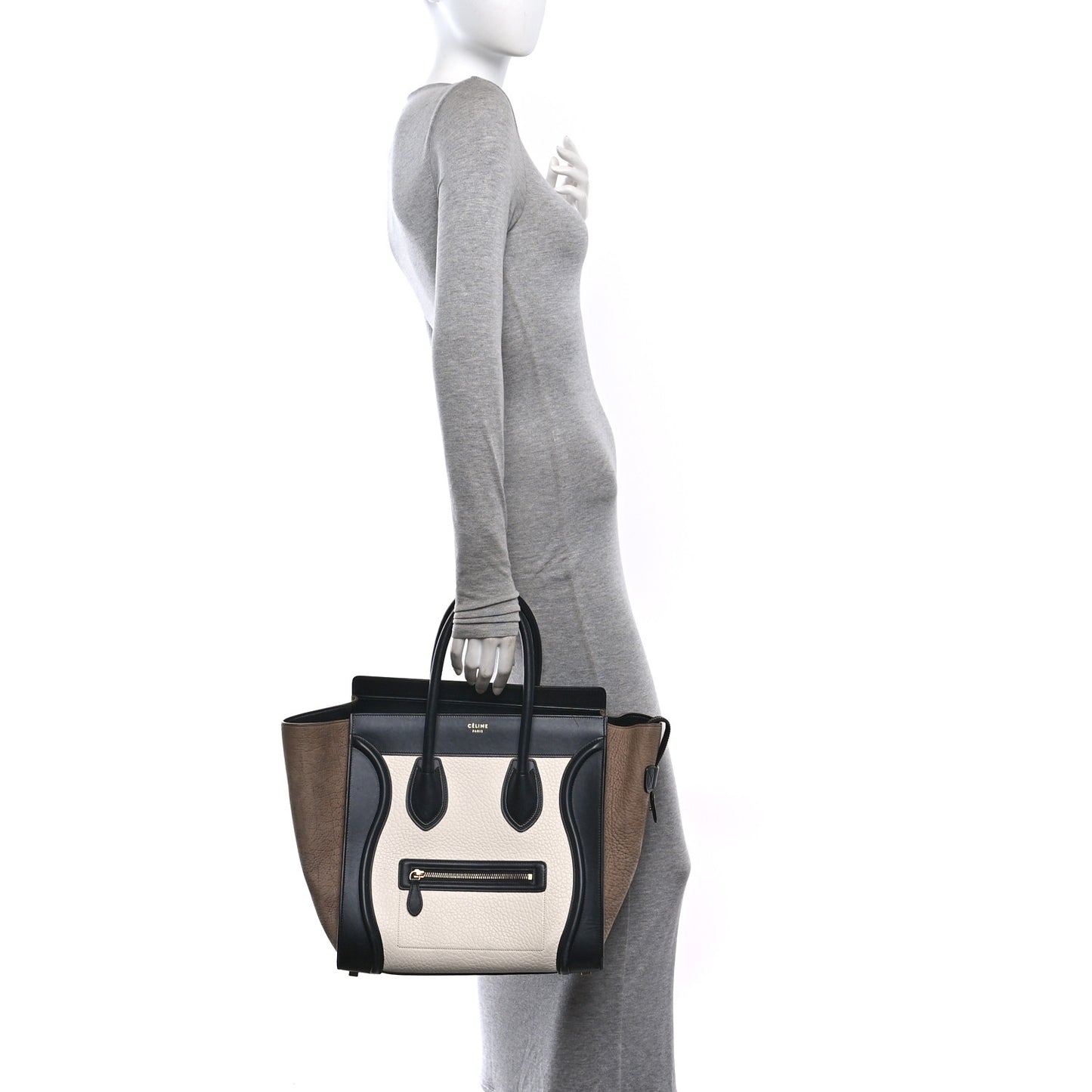 Bullhide Calfskin Suede Mini Tri-Color Luggage White