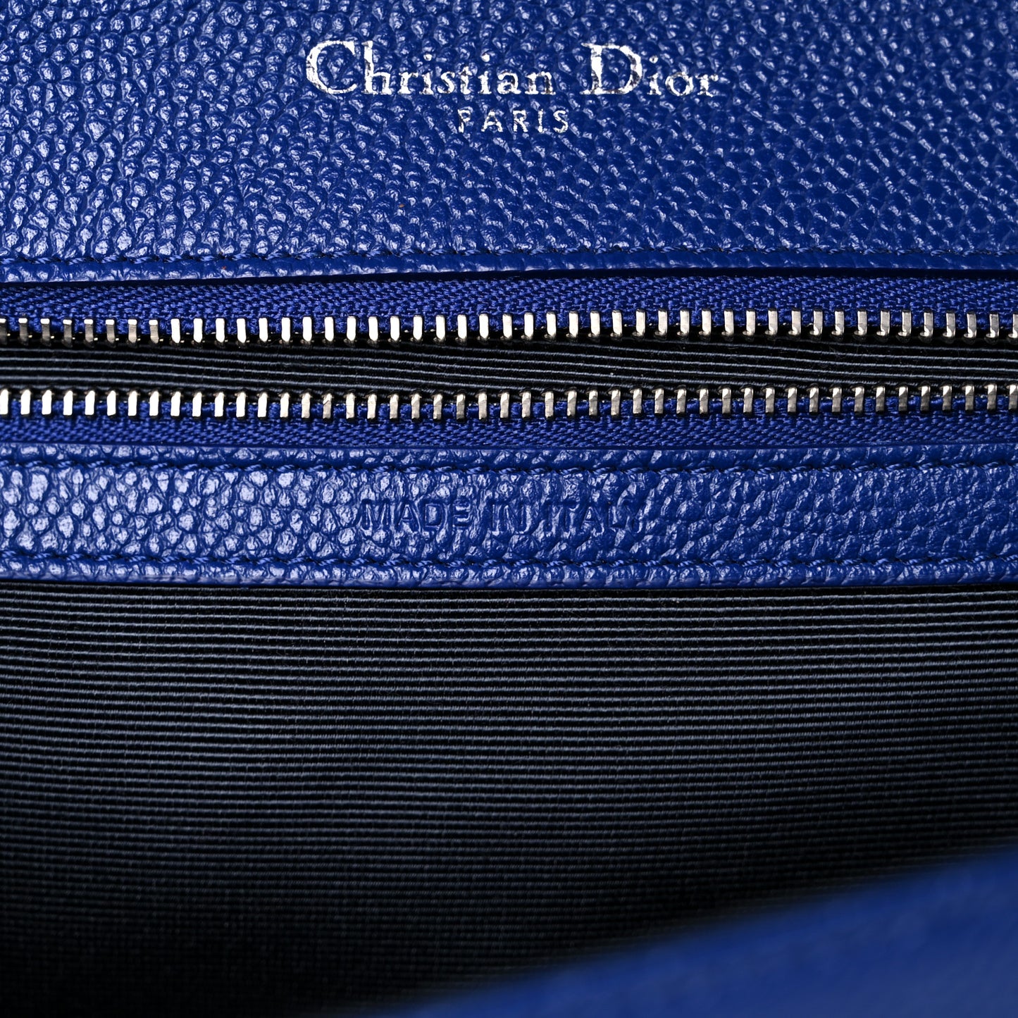 Grained Calfskin Medium Diorama Flap Bag Blue