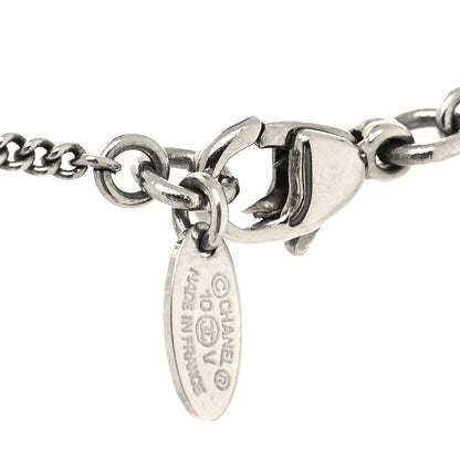 Chanel Crystal Timeless CC Necklace Silver 4 of 5