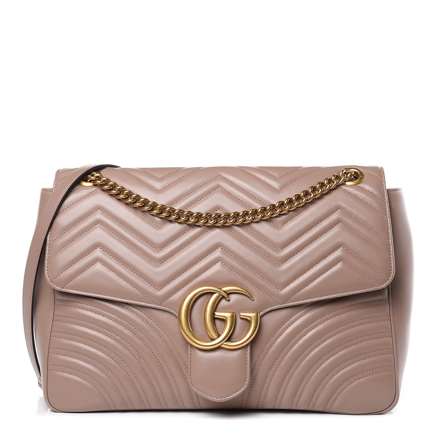 Calfskin Matelasse Heart Large GG Marmont Shoulder Bag Porcelain Rose