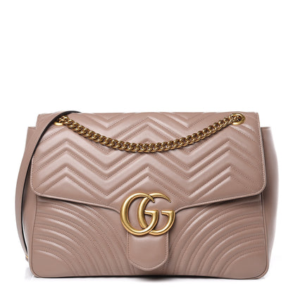 Gucci Calfskin Matelasse Heart Large GG Marmont Shoulder Bag Porcelain Rose 1 of 12