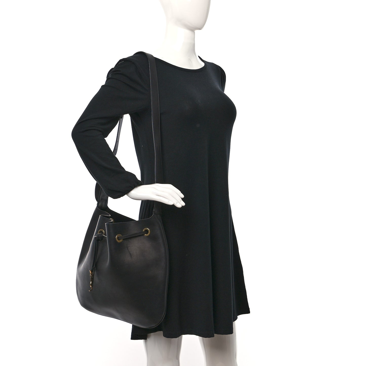 Smooth Calfskin Paris VII Large Flat Hobo Black