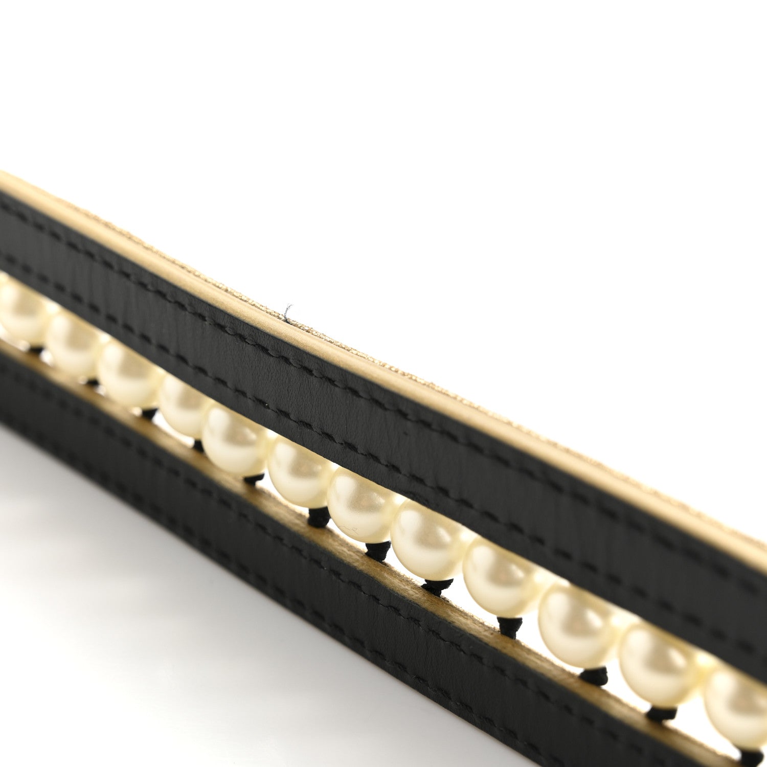 Chanel Metallic Lambskin Pearl CC Belt 80 32 Gold 6 of 7