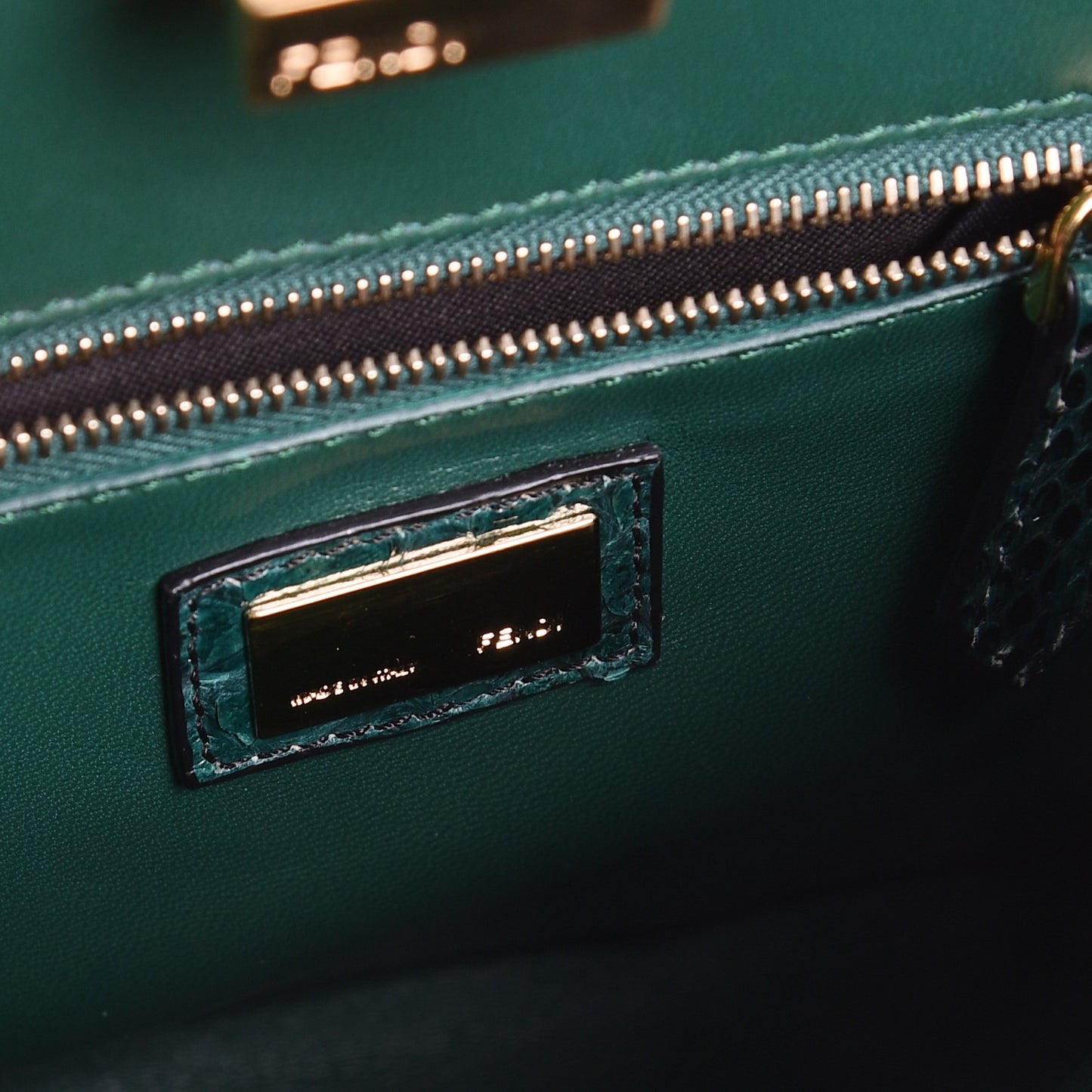 Snakeskin Shiny Nappa Mini Peekaboo Iconic Satchel Green