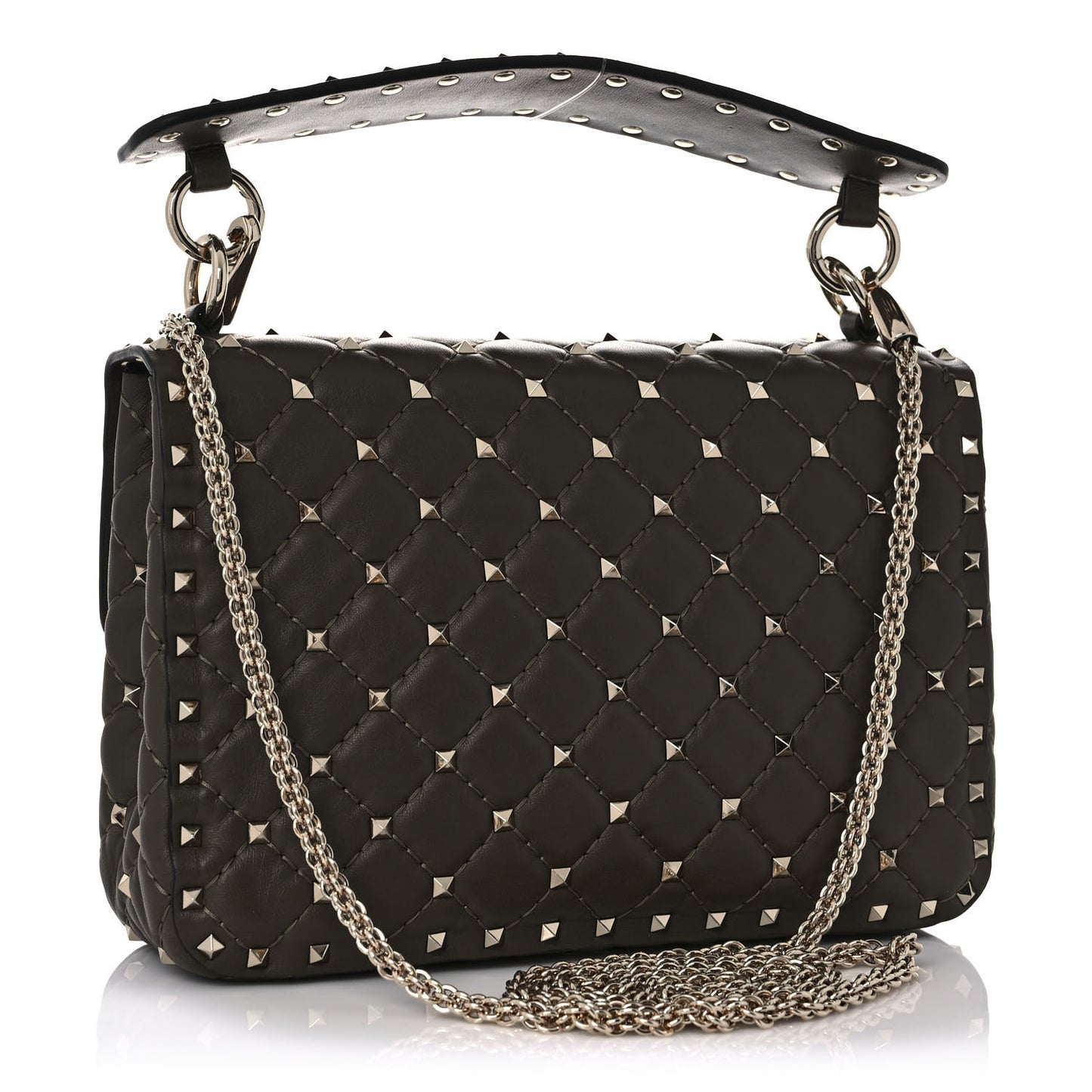 Nappa Medium Rockstud Spike Shoulder Bag Oasis