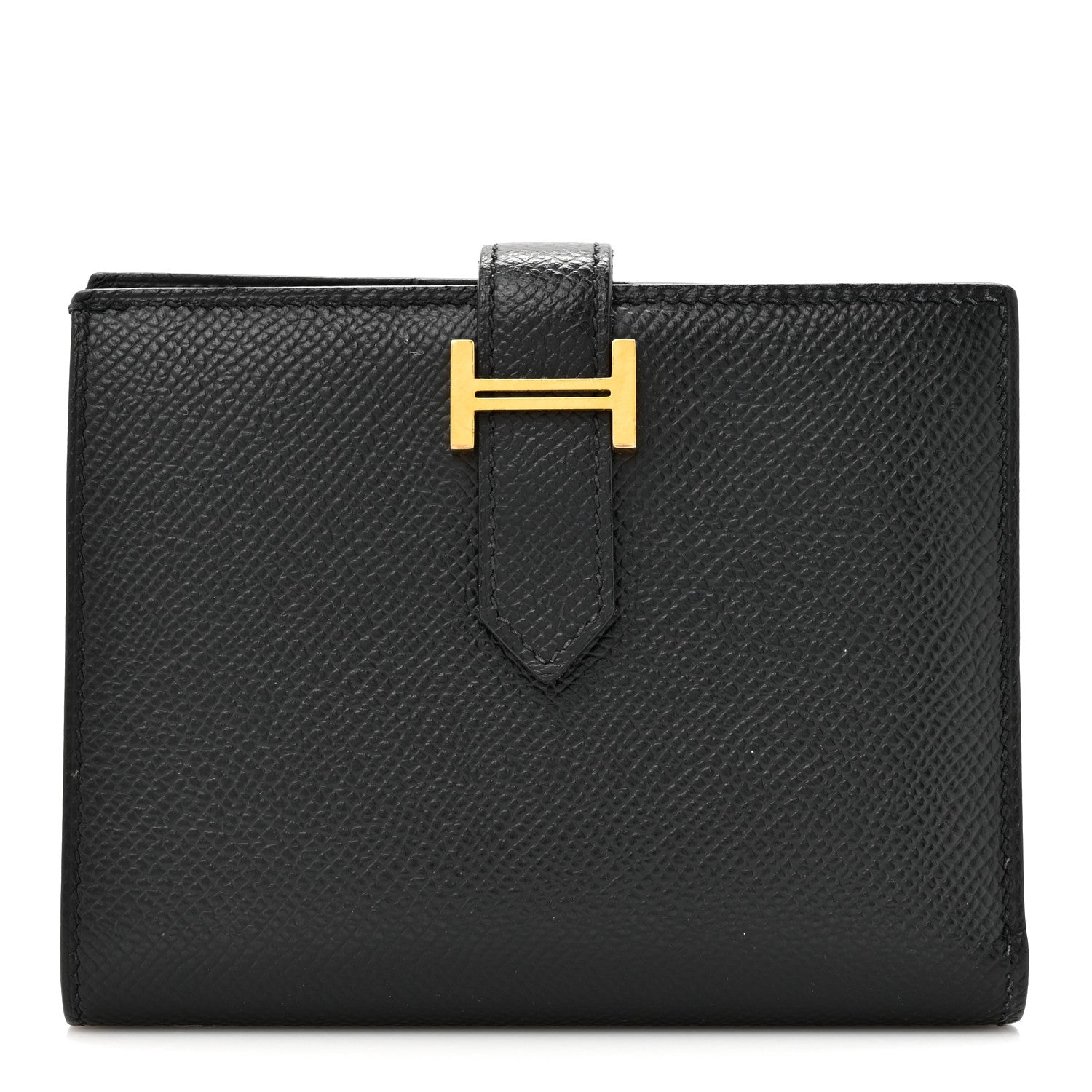 Hermes Epsom Bearn Compact Wallet Black 1 of 9