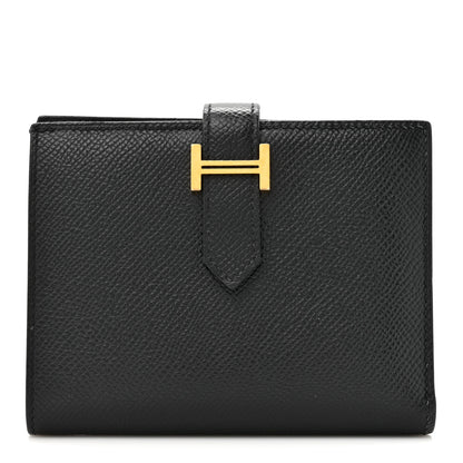 Hermes Epsom Bearn Compact Wallet Black 1 of 9