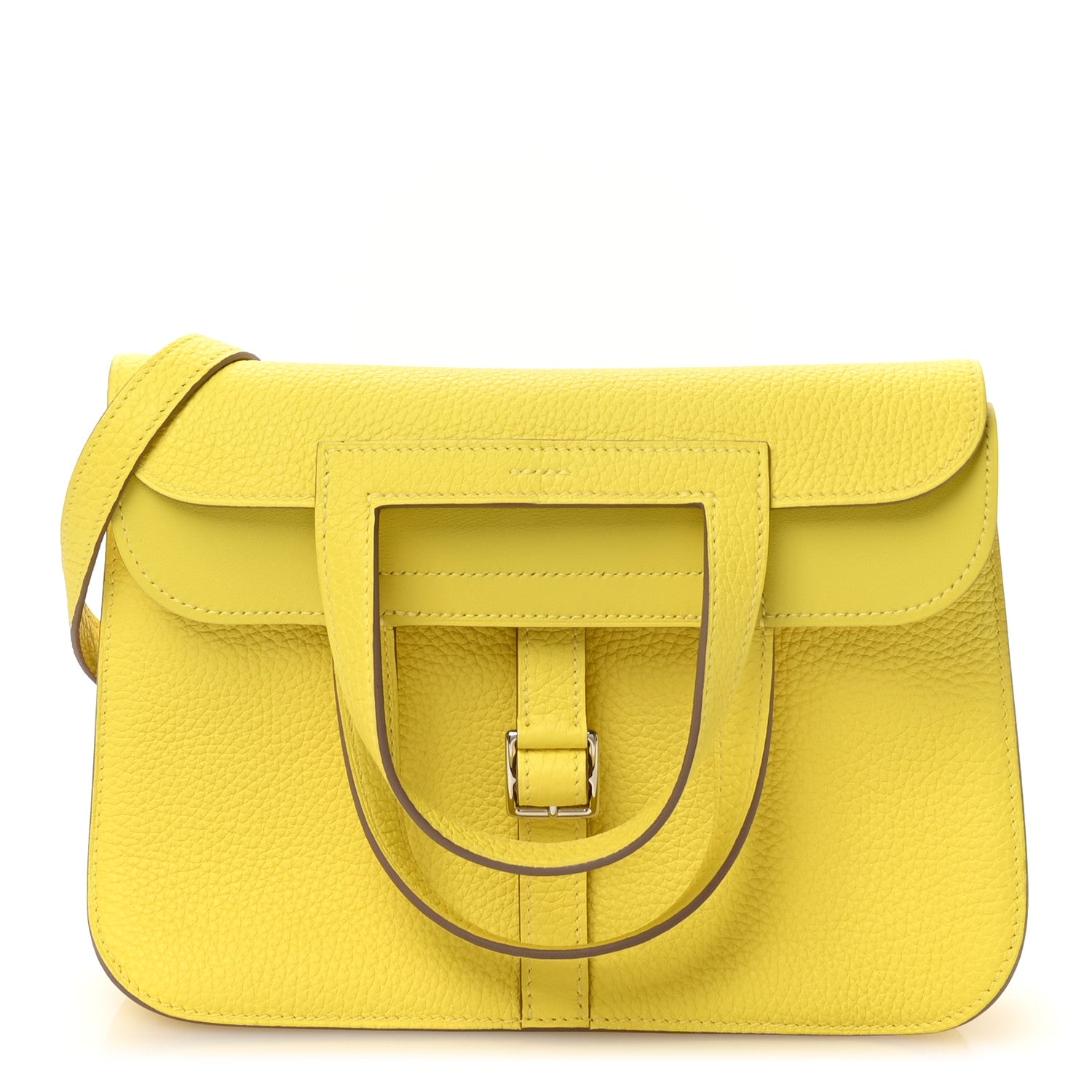 Hermes Taurillon Clemence Halzan 25 Lime 1 of 10