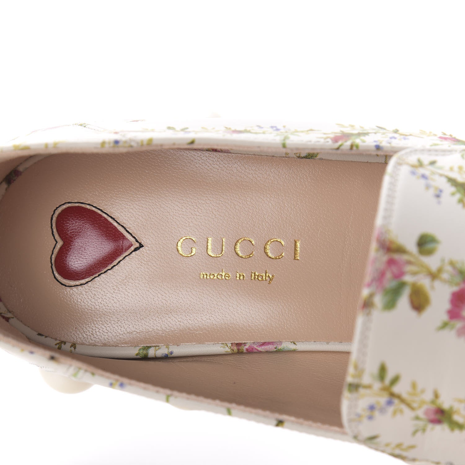 Gucci Calfskin Web Pearl Floral Embellished Peyton Loafer 36 White Multicolor 7 of 9