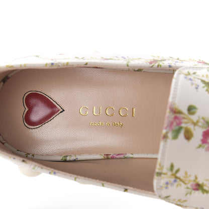 Gucci Calfskin Web Pearl Floral Embellished Peyton Loafer 36 White Multicolor 7 of 9