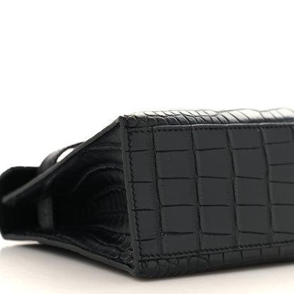 Hermes Matte Alligator Kelly Pochette Black 9 of 12