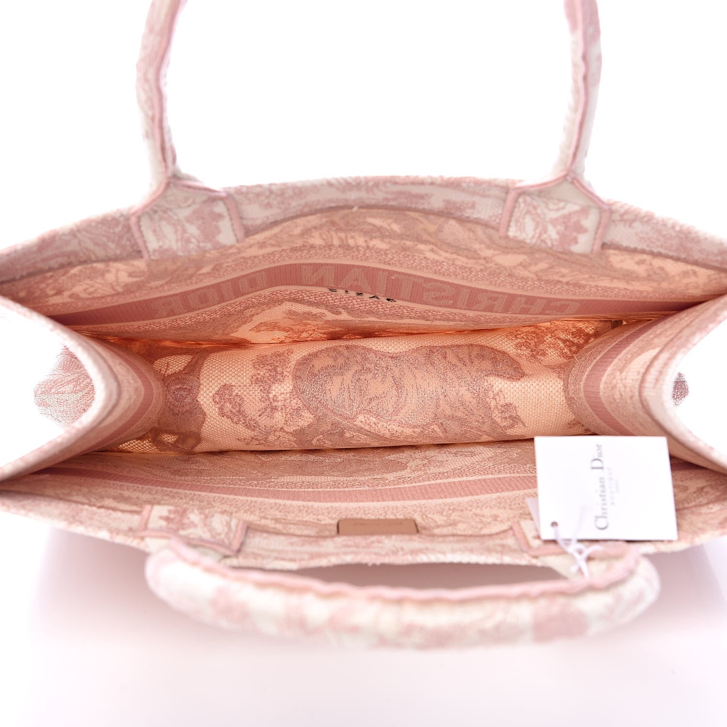 Christian Dior Canvas Embroidered Medium Dioriviera Toile De Jouy Book Tote Rose 5 of 14