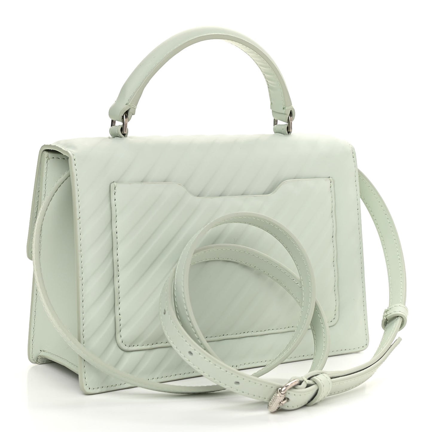 Calfskin Diagonal Quilted Jitney 1.4 Shoulder Bag Green