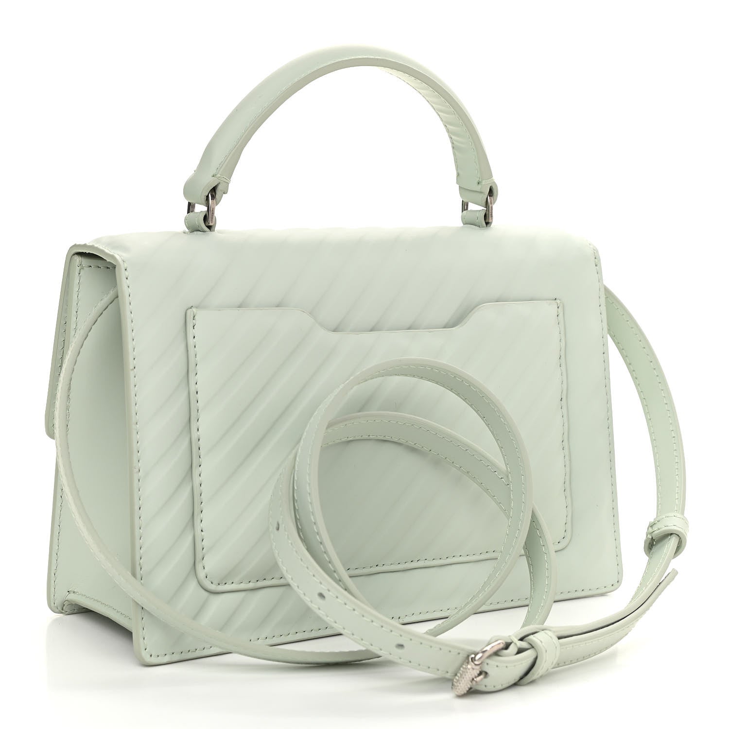 Off-White Calfskin Diagonal Quilted Jitney 1.4 Shoulder Bag Green 3 of 13